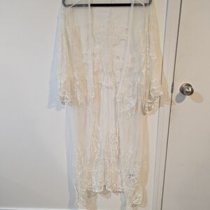 Nicole Miller Sheer Lace Robe